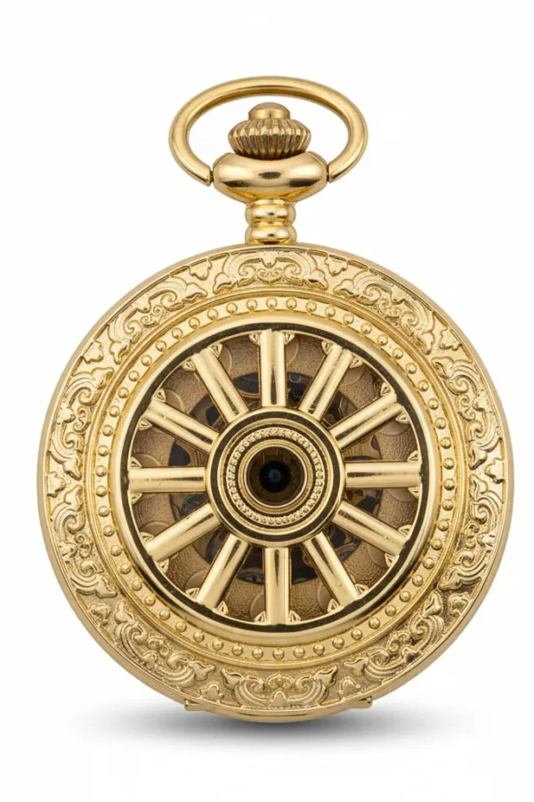 Golden Victorian Rim Hunter Pocket Watch AU image 1 Golden Victorian Rim Hunter Pocket Watch AU image 1