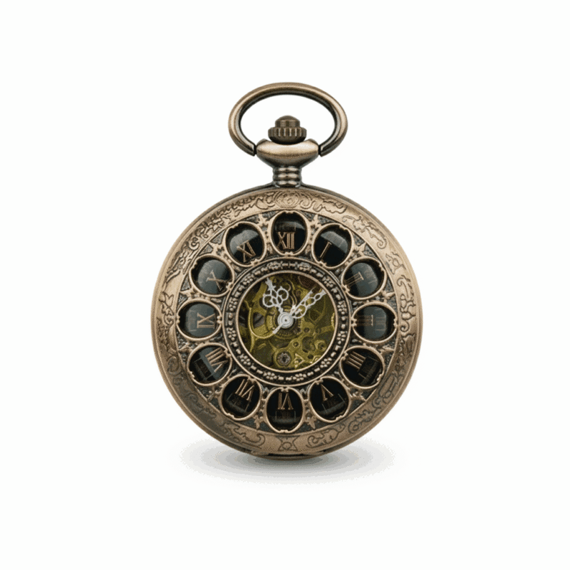 Brass Dial Half Hunter Fob Watch