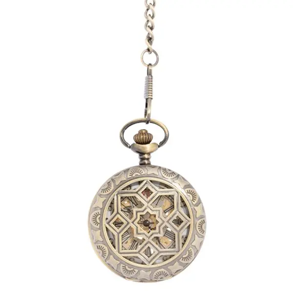 Geometric Flower Half Hunter Pocket Watch