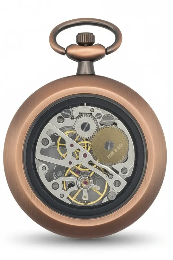 Brass Gear Open Face Pocket Watch AU image 3