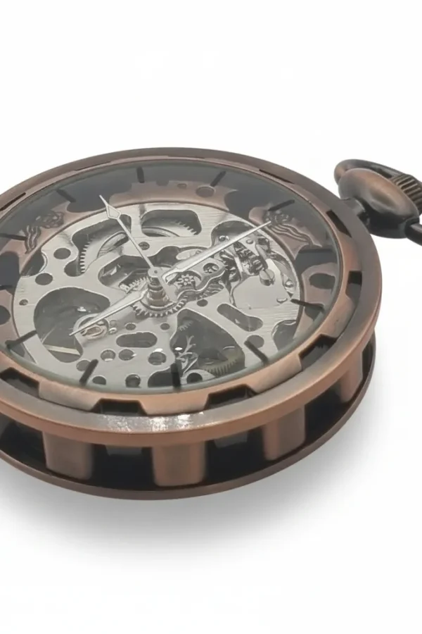 Brass Gear Open Face Pocket Watch AU image 2