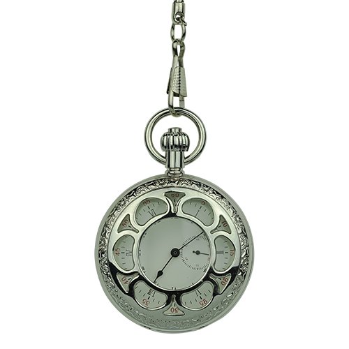 Silver Flower Hunter Pocket Watch AU image 1 Silver Flower Hunter Pocket Watch AU image 1