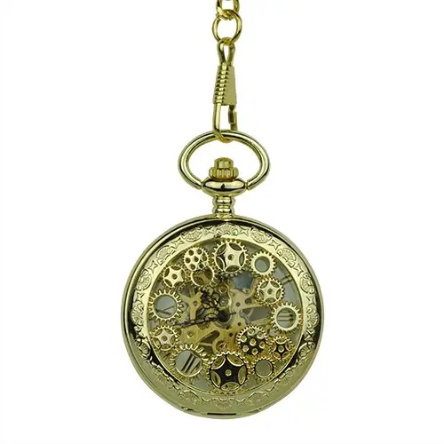 Gold Steampunk Half Hunter Pocket Watch