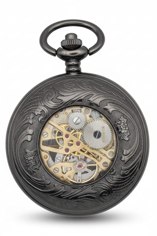 Black Flower Hunter Pocket Watch AU image 4 Black Flower Hunter Pocket Watch AU image 4