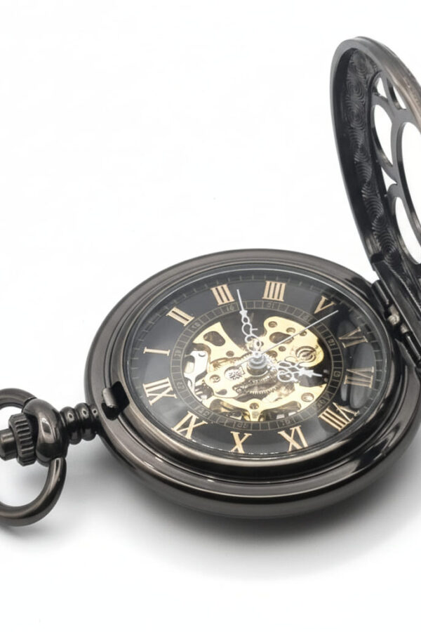 Black Flower Hunter Pocket Watch AU image 2 Black Flower Hunter Pocket Watch AU image 2