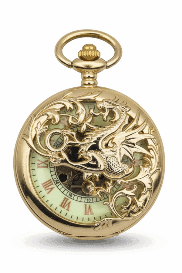 Gold Dragon Hunter Pocket Watch AU image 1 Gold Dragon Hunter Pocket Watch AU image 1