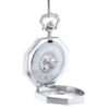 Frosted Silver Octagon Half Hunter Pocket watch AU image 2