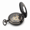 Polished Black Roman Numeral Half Hunter Fob Watch AU image 3