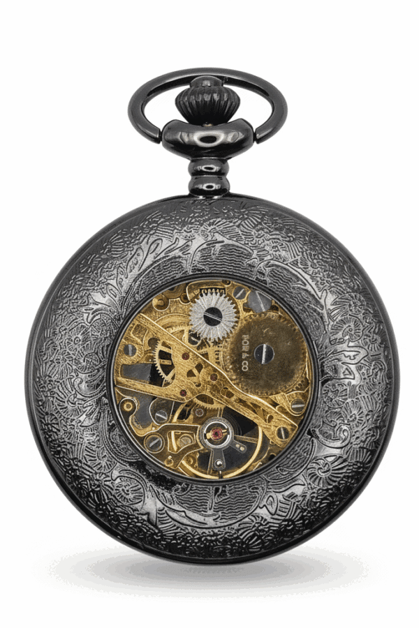 Black Victorian Roman Numeral Half Hunter Fob Watch AU image 4 Black Victorian Roman Numeral Half Hunter Fob Watch AU image 4