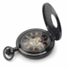 Black Victorian Roman Numeral Half Hunter Fob Watch AU image 3