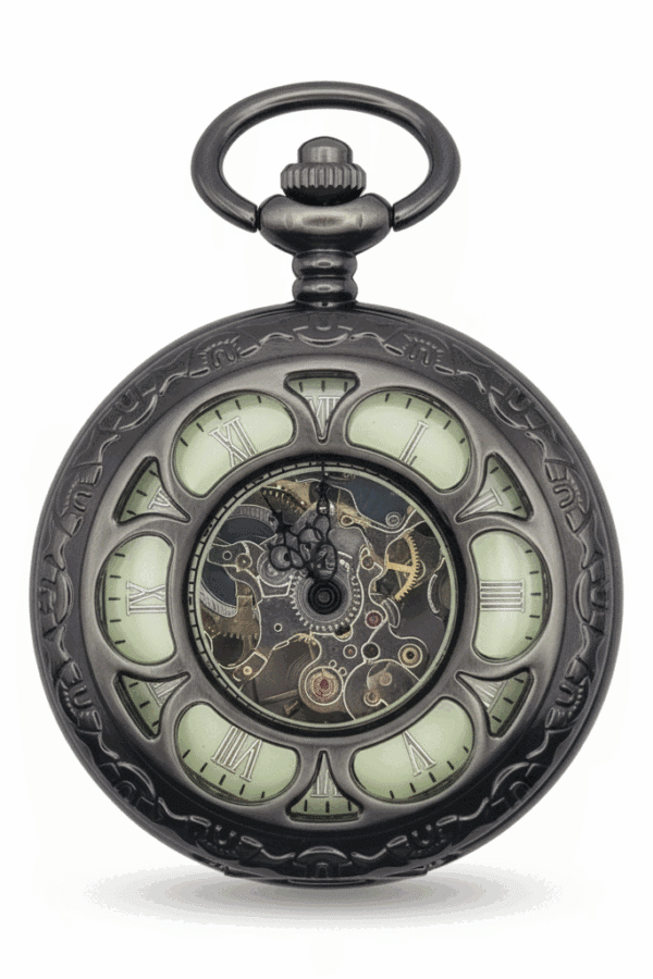 Black Flower Hunter Pocket Watch AU image 1 Black Flower Hunter Pocket Watch AU image 1
