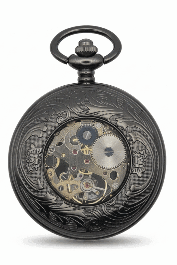 Black Flower Hunter Pocket Watch AU image 3 Black Flower Hunter Pocket Watch AU image 3