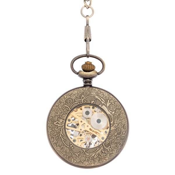 Brass Roman Numeral Inner Ring Half Hunter Pocket Watch AU image 3 Brass Roman Numeral Inner Ring Half Hunter Pocket Watch AU image 3