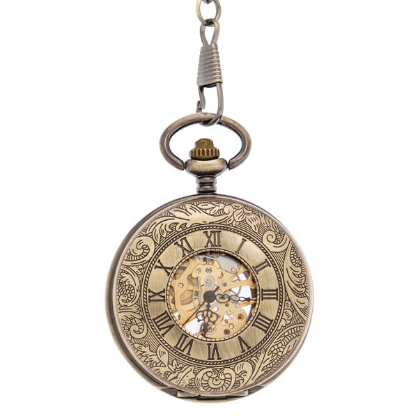 Brass Roman Numeral Inner Ring Half Hunter Pocket Watch AU image 1 Brass Roman Numeral Inner Ring Half Hunter Pocket Watch AU image 1