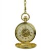 Polished Gold Roman Numeral Half Hunter Fob Watch AU image 1