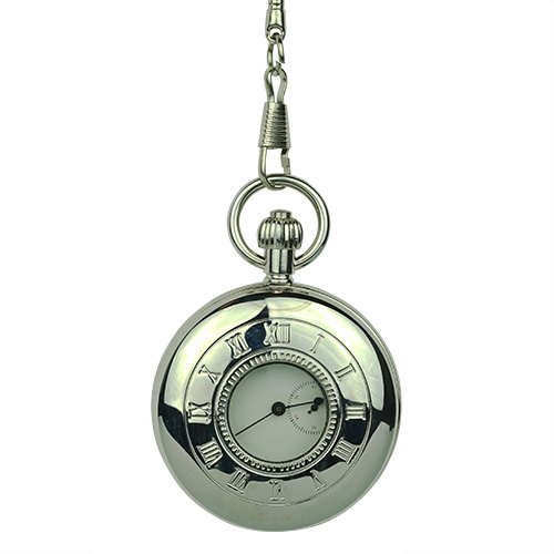 Polished Silver Roman Numeral Half Hunter Fob Watch AU image 1 Polished Silver Roman Numeral Half Hunter Fob Watch AU image 1