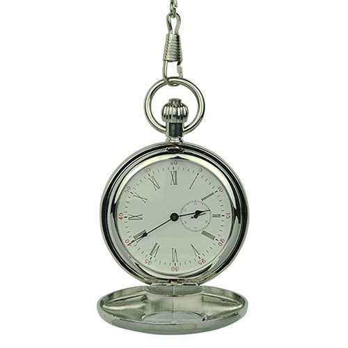 Polished Silver Roman Numeral Half Hunter Fob Watch AU image 2 Polished Silver Roman Numeral Half Hunter Fob Watch AU image 2