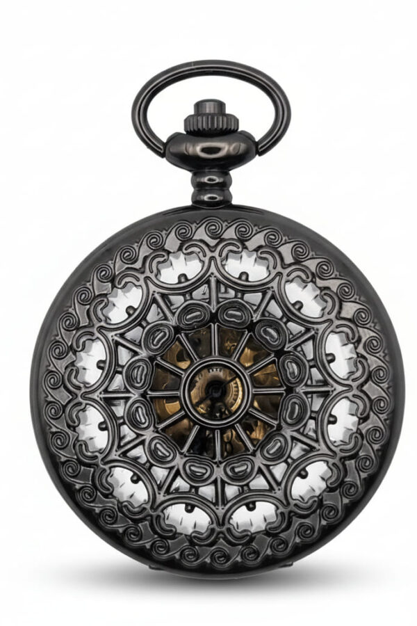 Black Greek Web Hunter Fob Watch AU image 1 Black Greek Web Hunter Fob Watch AU image 1
