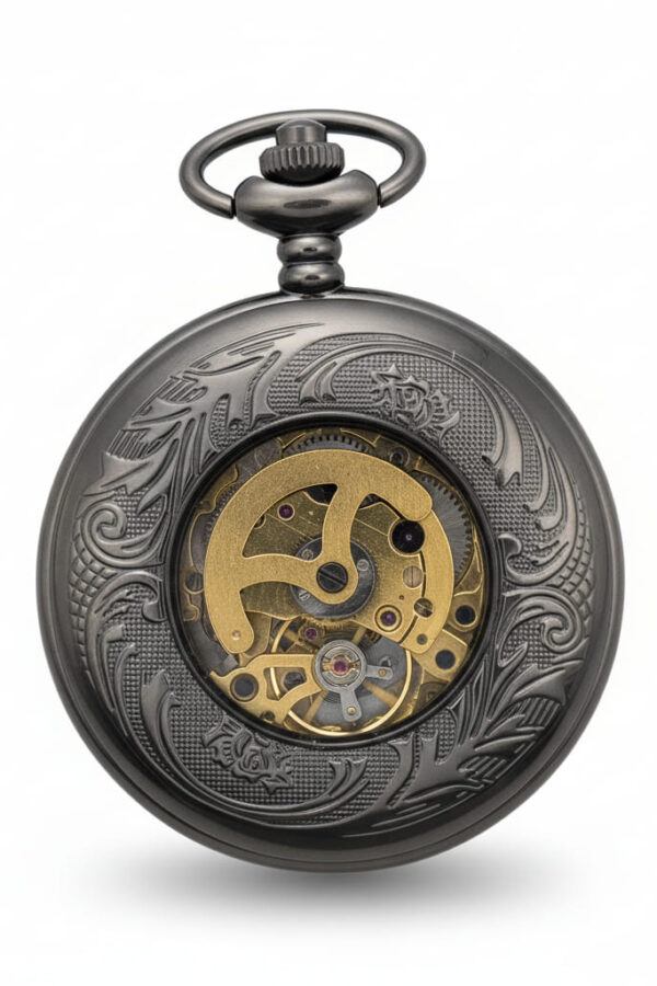 Black Greek Web Hunter Fob Watch AU image 4 Black Greek Web Hunter Fob Watch AU image 4