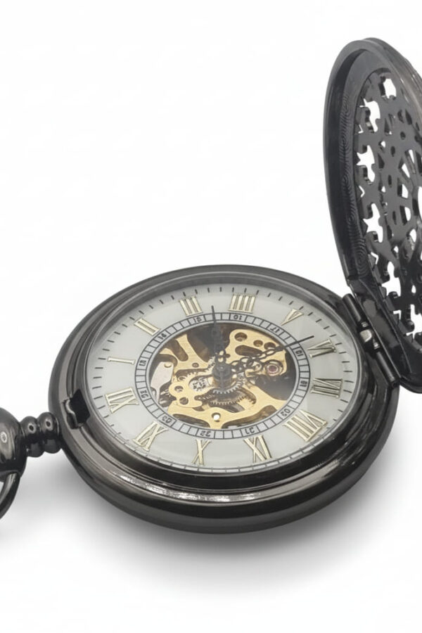 Black Greek Web Hunter Fob Watch AU image 3 Black Greek Web Hunter Fob Watch AU image 3