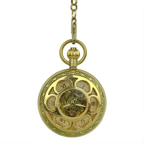 Gold Flower Hunter Pocket Watch