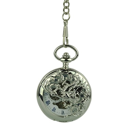 Polished Silver Dragon Hunter Fob Watch AU image 1 Polished Silver Dragon Hunter Fob Watch AU image 1