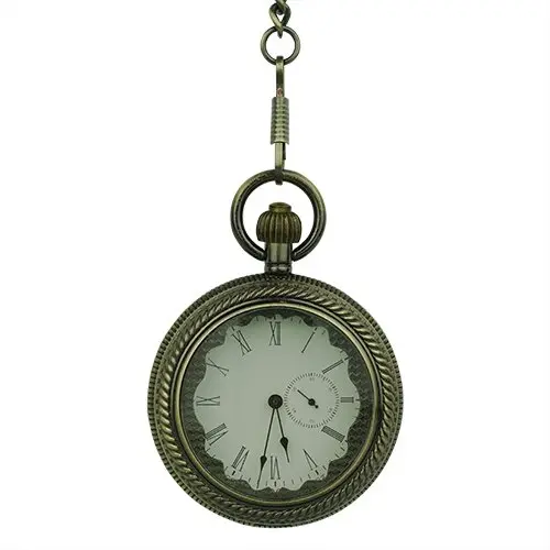 Brass Rope Open Face Fob Watch