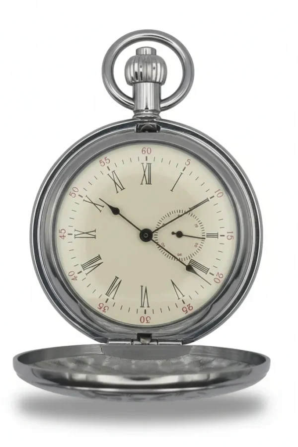 Polished Silver Locomotive Hunter Pocket Watch AU image 2