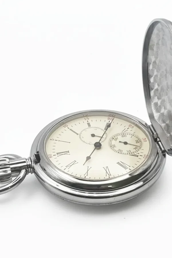 Polished Silver Locomotive Hunter Pocket Watch AU image 3