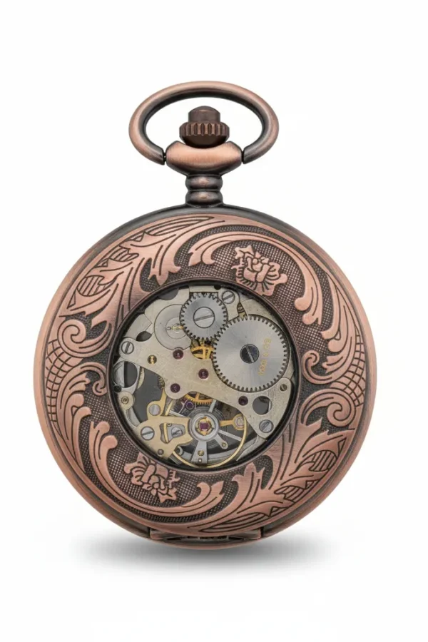 Bronze Greek Symbol Half Hunter Pocket Watch AU image 4