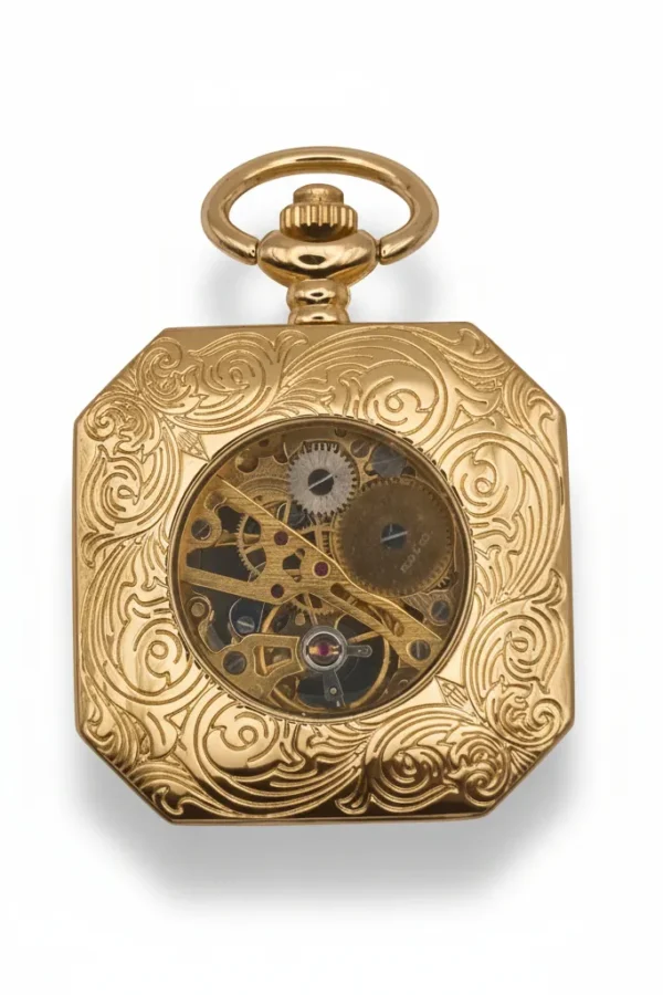 Gold Squircle Open Face Pocket Watch AU image 1 Gold Squircle Open Face Pocket Watch AU image 1