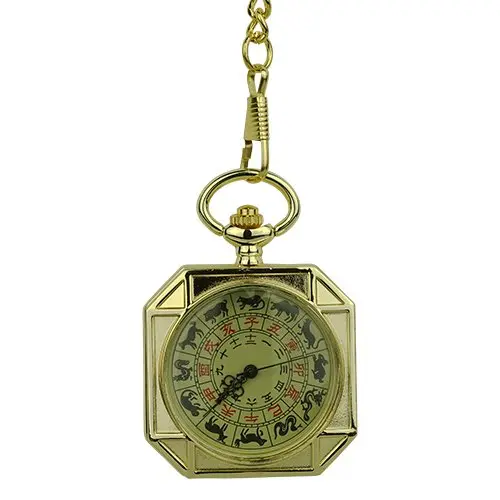 Gold Chinese Zodiac Hunter Fob Watch