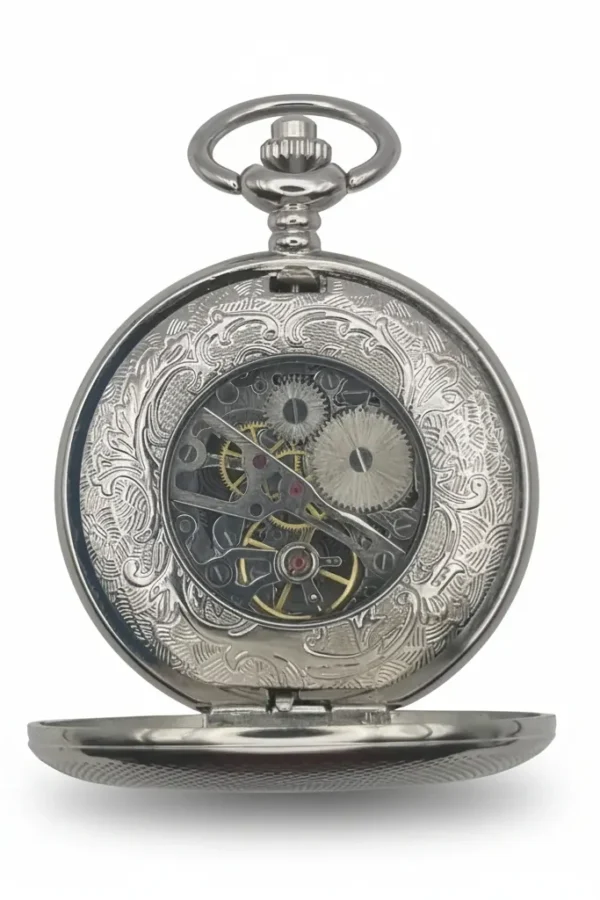 Silver Victorian Double Hunter Fob Watch AU image 2