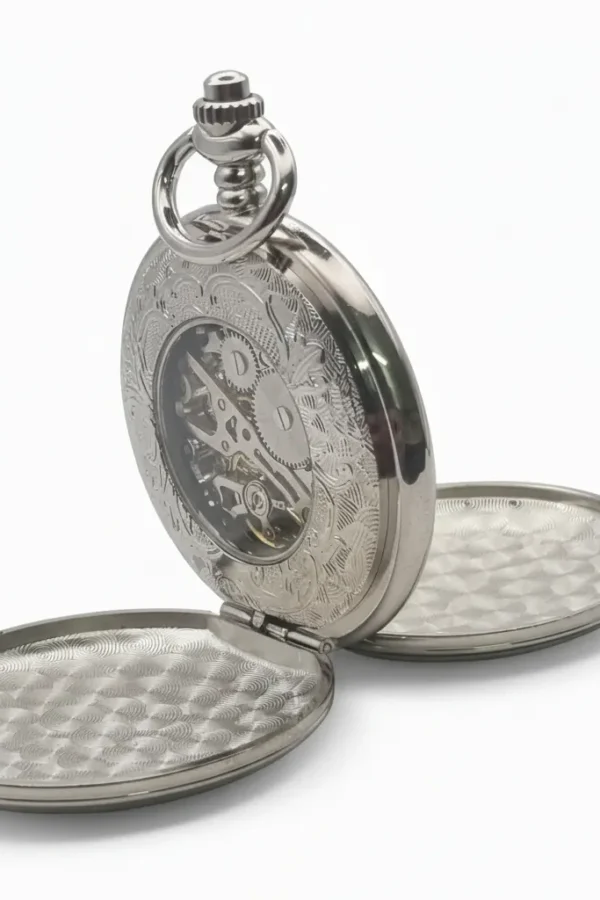 Silver Victorian Double Hunter Fob Watch AU image 5