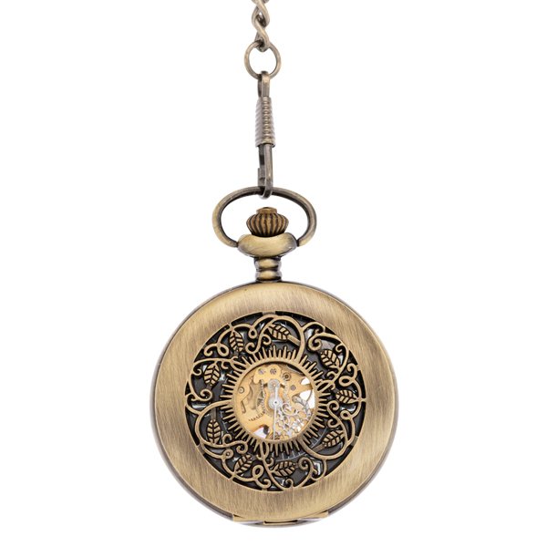 Brass Wheat and Grass Half Hunter Pocket Watch AU image 1 Brass Wheat and Grass Half Hunter Pocket Watch AU image 1