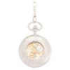 Frosted Silver Roman Numeral Half Hunter Pocket Watch AU image 3
