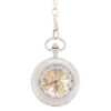 Frosted Silver Roman Numeral Half Hunter Pocket Watch AU image 1