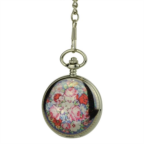 Glossy Black Rose Garden Hunter Pocket Watch AU image 1 Glossy Black Rose Garden Hunter Pocket Watch AU image 1