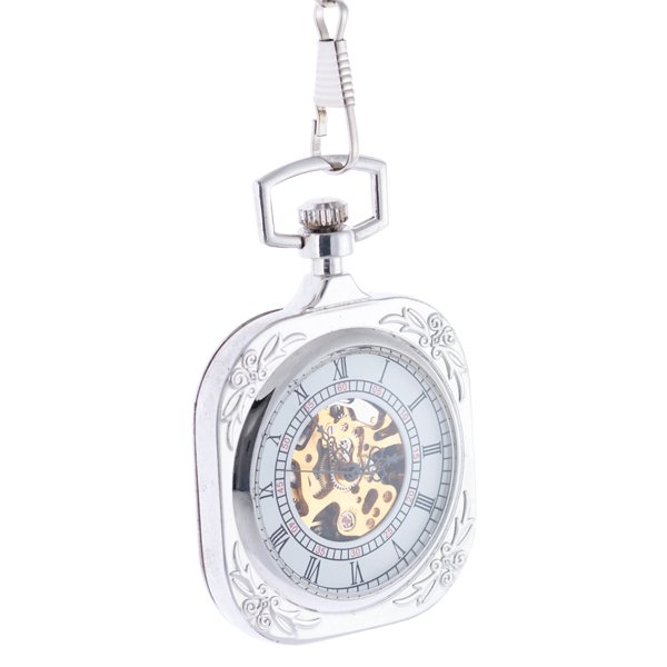 Frosted Silver SquarePocket Watch AU image 2 Frosted Silver SquarePocket Watch AU image 2