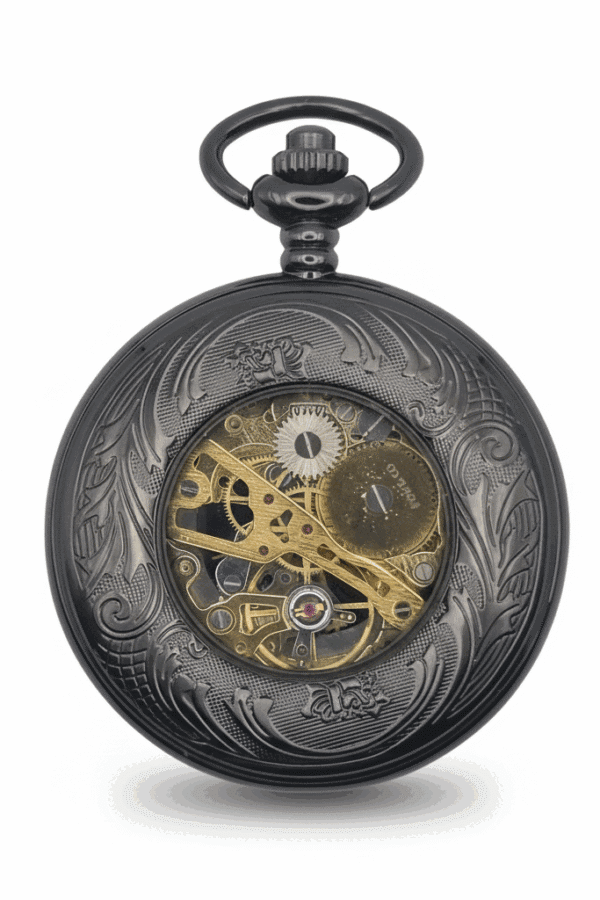 Black and Gold Dad Hunter Pocket Watch AU image 4 Black and Gold Dad Hunter Pocket Watch AU image 4