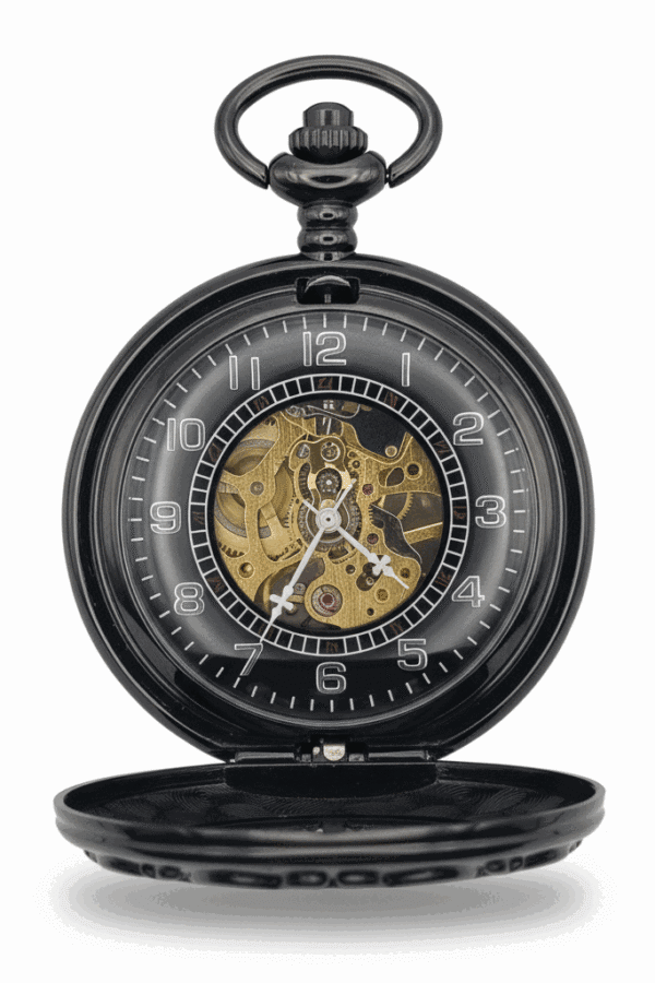 Black and Gold Dad Hunter Pocket Watch AU image 2 Black and Gold Dad Hunter Pocket Watch AU image 2