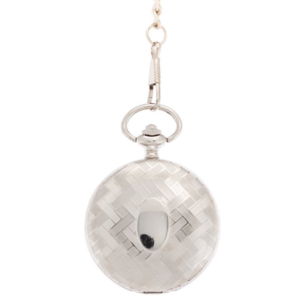 Silver Cross Hatch Hunter Pocket Watch AU image 1 Silver Cross Hatch Hunter Pocket Watch AU image 1