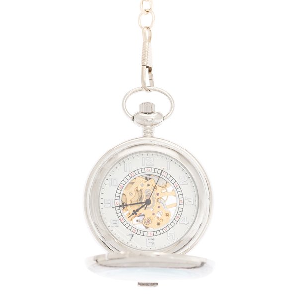 Silver Cross Hatch Hunter Pocket Watch AU image 2 Silver Cross Hatch Hunter Pocket Watch AU image 2