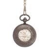 Dark Metal Black Face Half Hunter Pocket Watch AU image 3