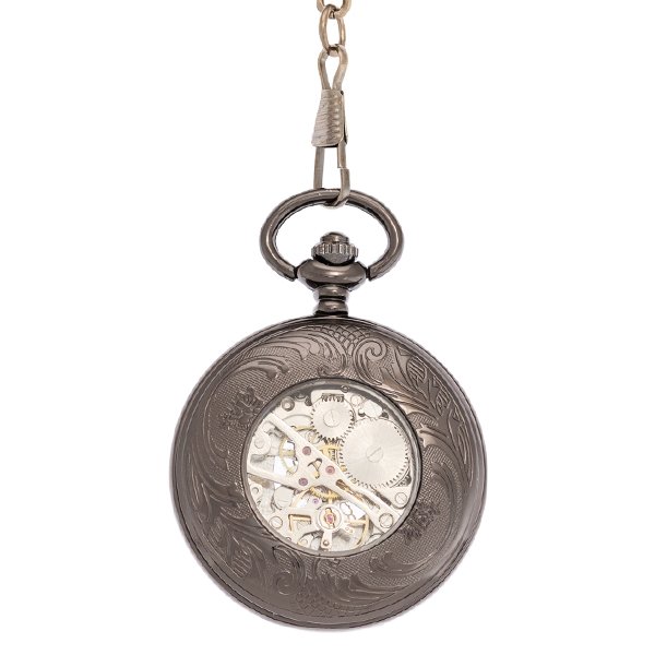 Dark Metal Black Face Half Hunter Pocket Watch AU image 3 Dark Metal Black Face Half Hunter Pocket Watch AU image 3