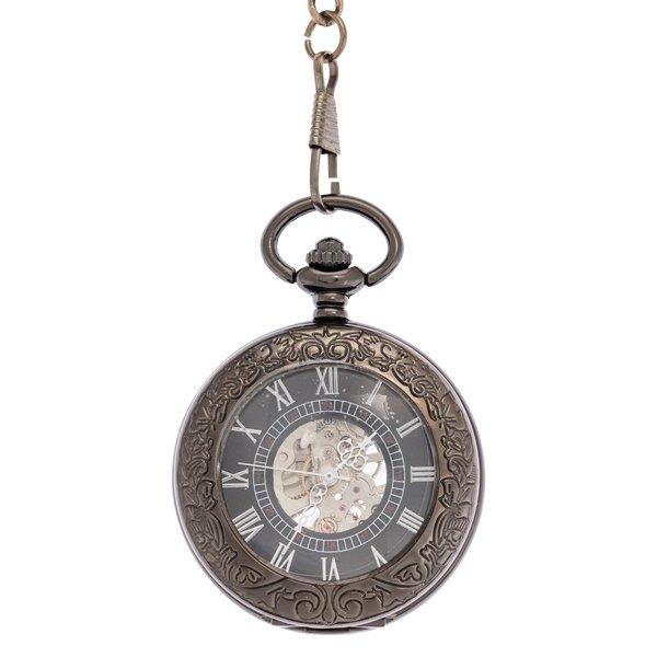 Dark Metal Black Face Half Hunter Pocket Watch AU image 1 Dark Metal Black Face Half Hunter Pocket Watch AU image 1