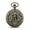 Black Numeral Brass DAD Half Hunter Pocket Watch AU image 1