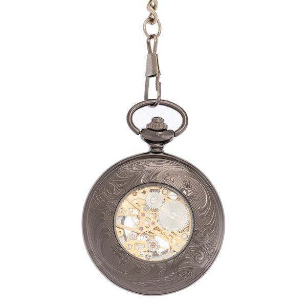 Dark Metal Half Hunter See-through Pocket Watch AU image 3 Dark Metal Half Hunter See-through Pocket Watch AU image 3