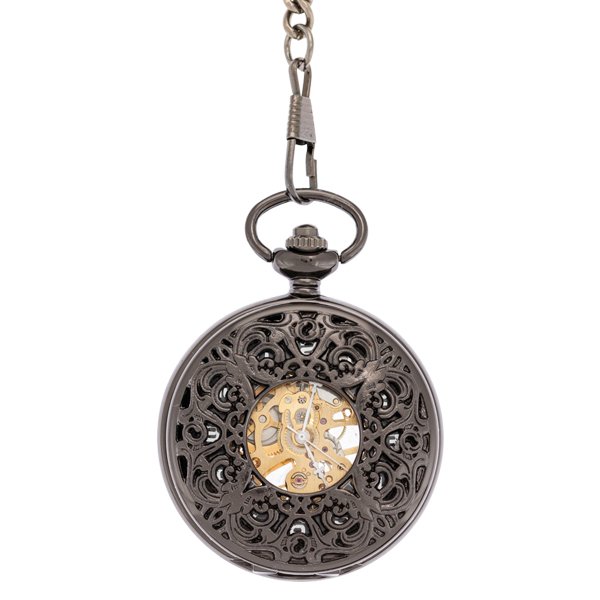 Dark Metal Half Hunter See-through Pocket Watch AU image 1 Dark Metal Half Hunter See-through Pocket Watch AU image 1