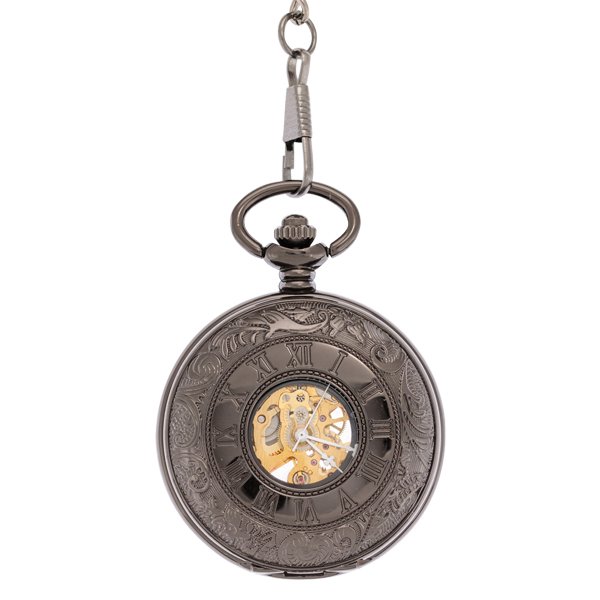 Dark Metal Swirl Half Hunter Pocket Watch AU image 1 Dark Metal Swirl Half Hunter Pocket Watch AU image 1